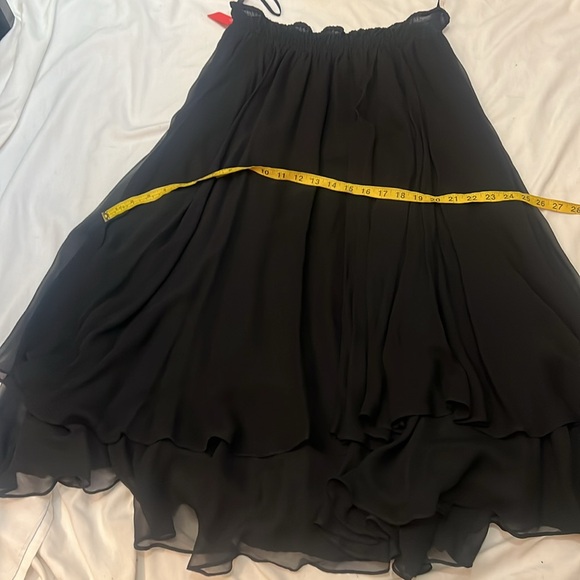 Diane Freis 2 Piece 100% Silk Tassels Blinged Top with 2 layers Flared Skirt - Picture 5 of 14